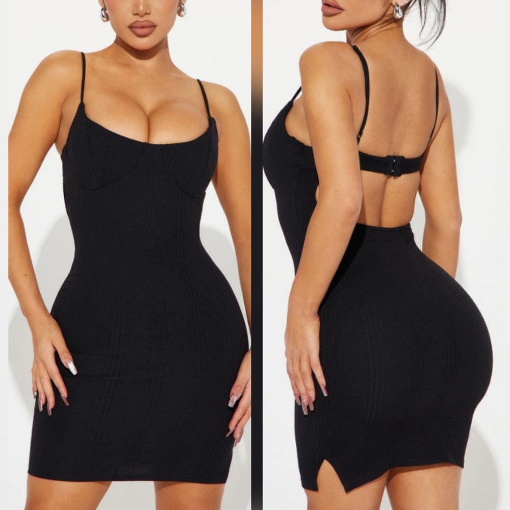 Elegant Ribbed Pattern Bodycon Dress